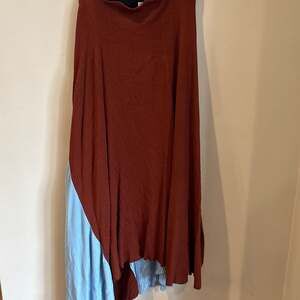 LAFAYETTE 148 Maxi Skirt - Mahogany & Light Blue with slit. asymmetrical size M